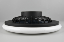 Trio lighting plafond ventilator Stralund led, zwart 49 cm incl. afstandsbediening