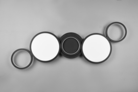 Trio lighting plafondlamp Salsa led, zwart rond incl. switch dimmer