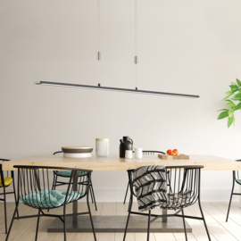 Fischer&honsel hanglamp Metz TW led, zwart incl. pushdimmer 160 cm