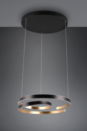 Trio lighting hanglamp Marnie led, zwart-goud incl. switch dimmer
