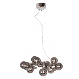 By Rydéns hanglamp Splendor rond,  chroom met smoke glas incl. ledbron