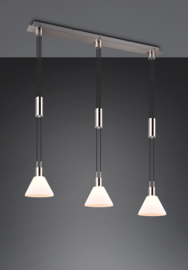Trio lighting hanglamp Stanley, 3-lichts mat nikkel