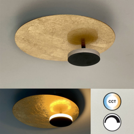 Fischer & Honsel plafondlamp Planet led, mat zwart-goldleaf