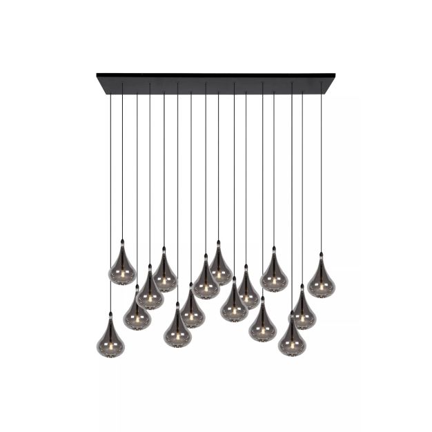 Lucide hanglamp Tears led, 16-lichts zwart