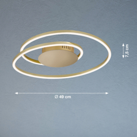 Fischer & Honsel plafondlamp Holy led, mat messing 49 cm