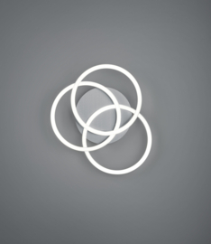 Trio lighting plafondlamp Circle led, mat nikkel incl. afstandsbediening