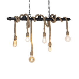 Qazqa hanglamp Plural, 6-lichts zwart