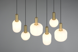Trio lighting hanglamp Diva, 6-lichts mat messing