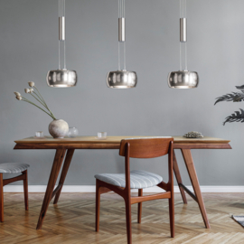 Fischer&honsel hanglamp Colette, 3-lichts mat nikkel