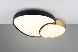 Trio lighting plafondlamp Rise led, zwart-goud incl. afstandsbediening