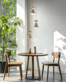 Helestra  hanglamp Luk led, zwart - coffee-aluminium + satijn acrylglas
