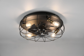 Trio lighting plafond ventilator Trondheim, mat zwart incl. afstandsbediening 48 cm