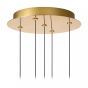 Lucide hanglamp Kligande led, 5-lichts mat goud/messing rond