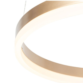 Qazqa hanglamp Anello led, goud incl. switch dimmer 40 cm
