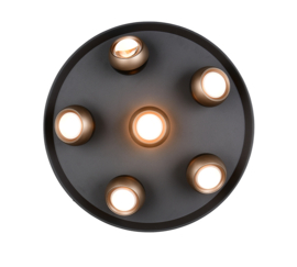 Trio-lighting plafondlamp Orbit led, mat zwart