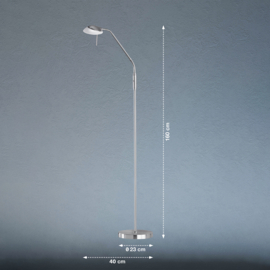 Fischer & Honsel vloerlamp Pool TW led, mat nikkel