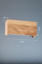 Fischer & Honsel wandlamp Shine wood led, eiken 21 cm
