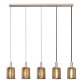 Lucide LAMBRES - Hanglamp - 5xE27 - Taupe