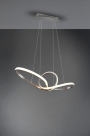 Trio lighting hanglamp Sansa led, mat nikkel met switch dimmer