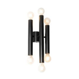 Qazqa wandlamp Tubi, 6-lichts zwart