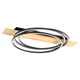 Fischer & Honsel plafondlamp Marit led, mat zwart incl. afstandsbediening