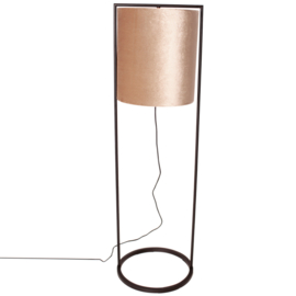 By Rydéns vloerlamp Vieste, zwart met een kap in de kleur beige incl. licht bron