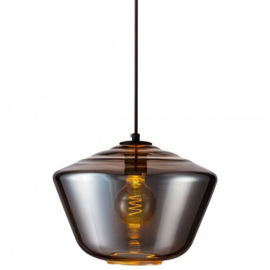 Toplicht hanglamp Savoy 3 lights black + smoke glass Carlton