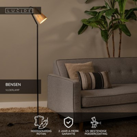 Lucide BENSEN - Vloerlamp - 1xE14 - Naturel