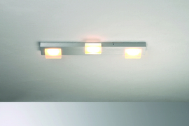 Bopp leuchten plafondlamp Lamina led, 3-lichts mat aluminium met  glas