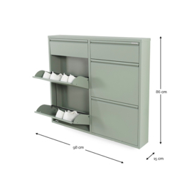 Spinder design Schoenenkast Billy 6, dusty green