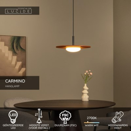 Lucide CARMINO - Hanglamp - Ø 38,7 cm - LED - 1x8W 2700K - Terracotta