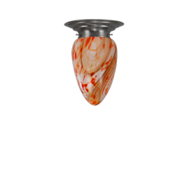 Old timer light plafondlamp Traan, oranje marmer glas