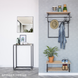 Spinder design Kapstok Rizzoli, zwart met eiken