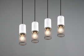Trio lighting hanglamp Tosh, 4-lichts zwart