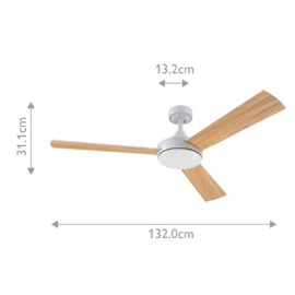 Elstead lighting plafond ventilator Pilote, mat wit
