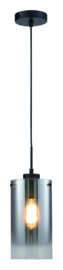 Freelight hanglamp Ventotto,  1-lichts zwart met smoke glas