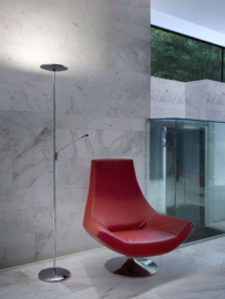 Pujol Lighting vloerlamp Cosmos led, 2-lichts mat nikkel