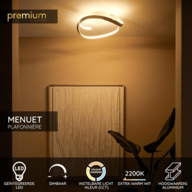 Lucide MENUET - Plafonnière - Ø 60 cm - LED Dimb. - CCT - 1x46W 2200K/3000K - Taupe