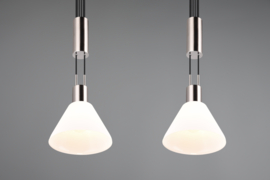 Trio lighting hanglamp Stanley, 2-lichts mat nikkel