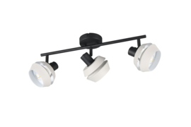 Trio lighting plafondspot  Isla , 3-lichts zwart-warm grijs
