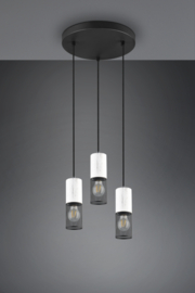 Trio lighting hanglamp Tosh, 3-lichts zwart rond