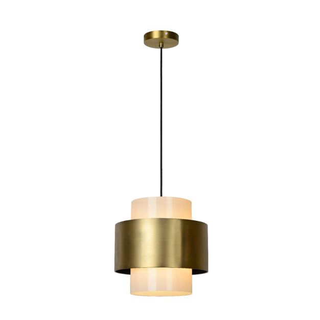 Lucide hanglamp Firmin, 1-lichts mat goud/messing 30 cm