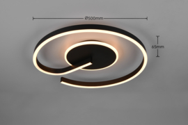 Trio lighting plafondlamp Calle led, zwart