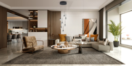 Helestra hanglamp Endo led 7-lichts, mat zwart