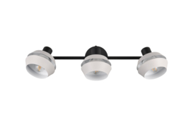 Trio lighting plafondspot  Isla , 3-lichts zwart-warm grijs