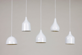 Linea verdace hanglamp Vintage, 5-lichts hoogglans wit
