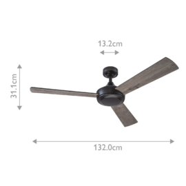 Elstead lighting plafond ventilator Pilote, mat zwart