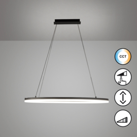 Fischer&honsel hanglamp Sirko led, zwart incl poshdimmer 50 cm