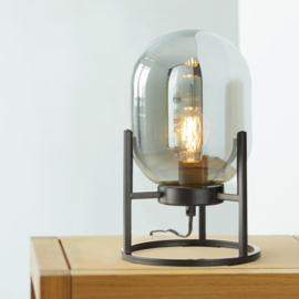 Fischer & Honsel  tafellamp Regi, zwart met glas