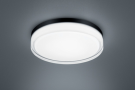 Helestra plafondlamp Tana led,  zwart wit glas 33 cm IP44